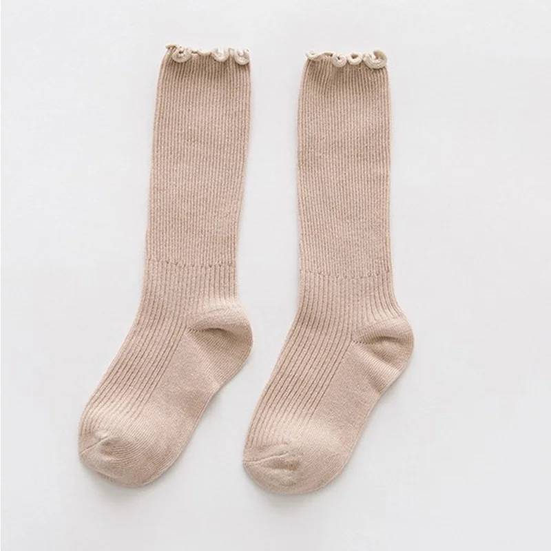 Милый девочки Дети Колено хлопковые однотонные Цвет для ребенка ясельного
