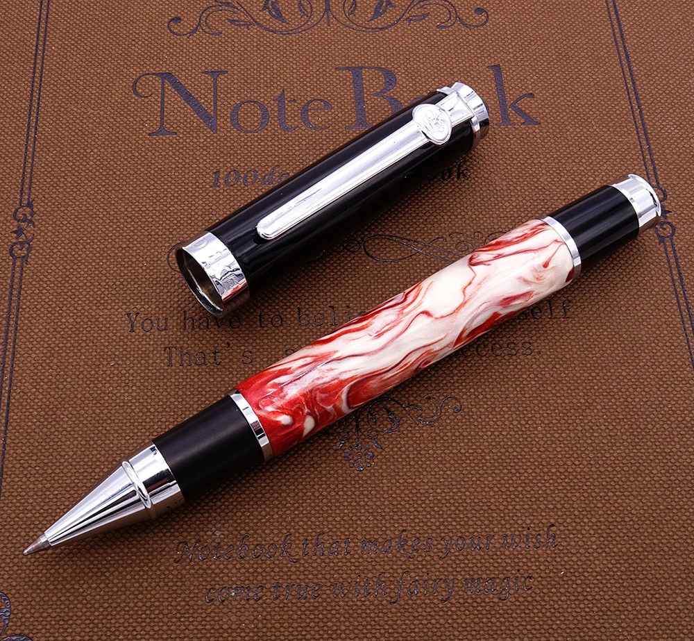 Details about   DUKE Da Vinci Series Celluloid Fountain Pen Medium Nib Red&White Quicksand Pen 