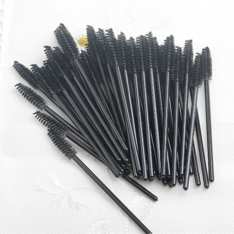 Black-Black 150 шт ресницы бровей кисти для накладных ресниц удлиняющие синтетические одноразовые щеточки для туши для ресниц Кисточки для макияжа - Handle Color: Black-Black