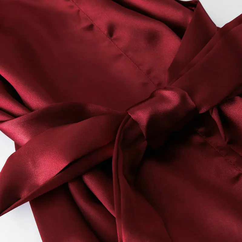 YUXINBRIDAL/Новинка года; бордовый атласный шелковый халат для невесты; свадебный подарок для подружки невесты; халат для невесты; свадебные тапочки с золотым принтом