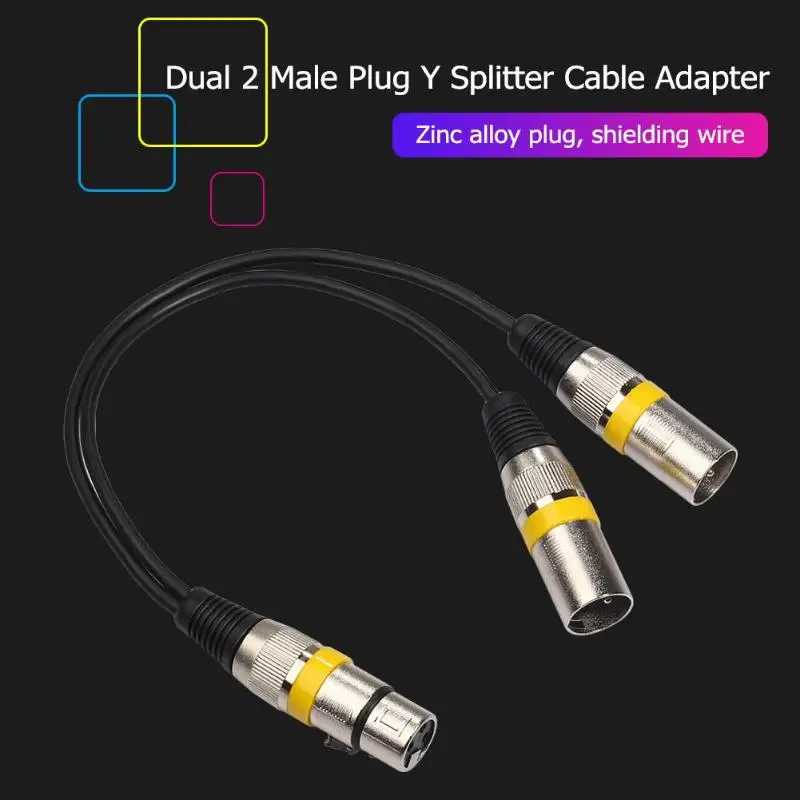 3Pin XLR гнездовой разъем для двойной 2 Штекерный Y сплиттер 30 см Кабель адаптер