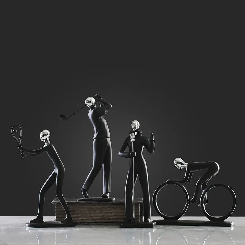 

Nordic Modern Creative resin Sports people figurines vintage Golf statue home decor crafts room decoration objects man figurines