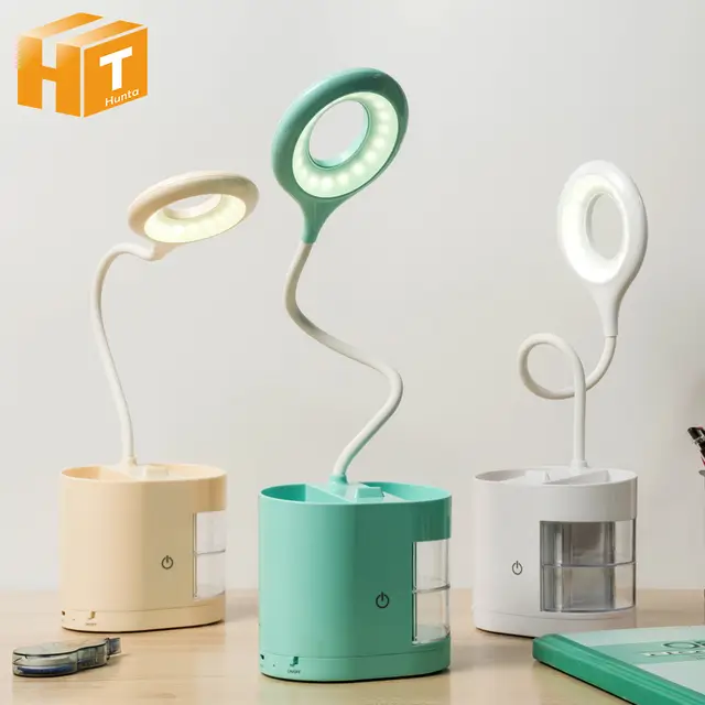 Pen Container Led Desk Lamp Stationery Storage Box Light Touch