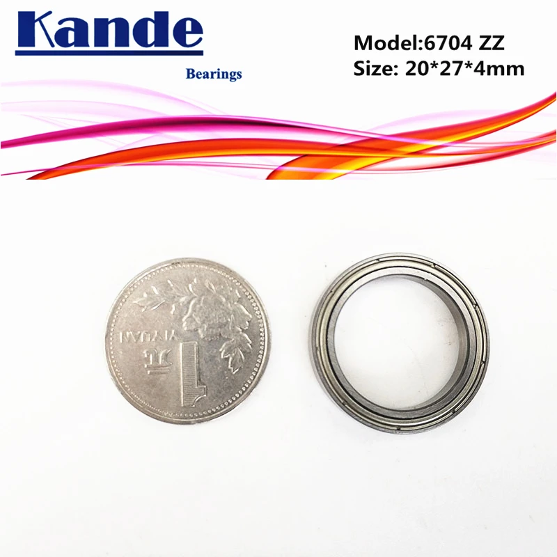 6704ZZ 4pcs 20x27x4 ABEC-1 6704 ZZ Thin Section Deep Groove