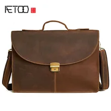 Aetoo Crazy Horse кожа торговли оригинальная Ретро Мужская 12-дюймовый бизнес-Портативный Документ сумка для ноутбука