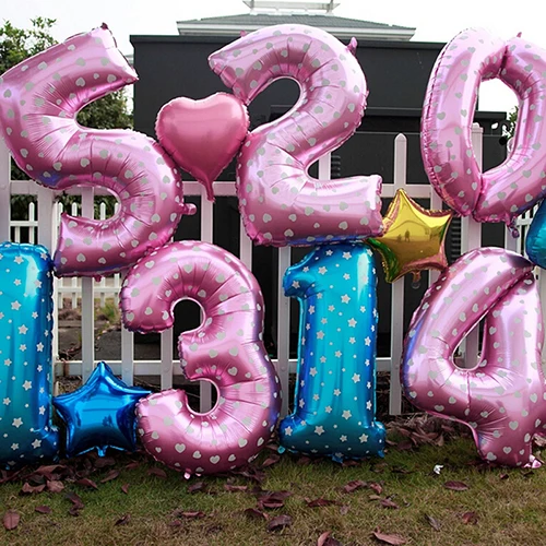 

1Pc Digit Number Helium Foil Balloons Happy Birthday Wedding Party Kids Gift New Year Decoration Balloon 16inch