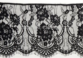 

Soft Scallop trim lace black, off white in stock 15 meters=5 pieces wholesale price Factory stock lace quality
