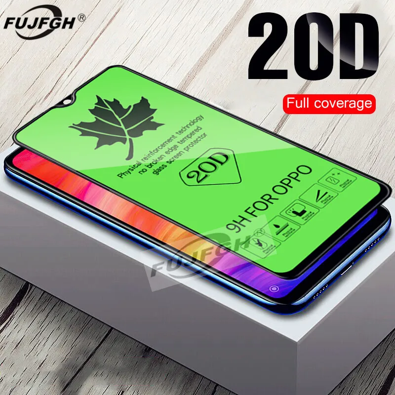 

FUJFGH 20D Full Curved Tempered Glass For OPPO R17 F11 Pro R15 R13 R17 ONE Screen Protecto OPPO F5 F7 F9 A73 V15 Protective Flim