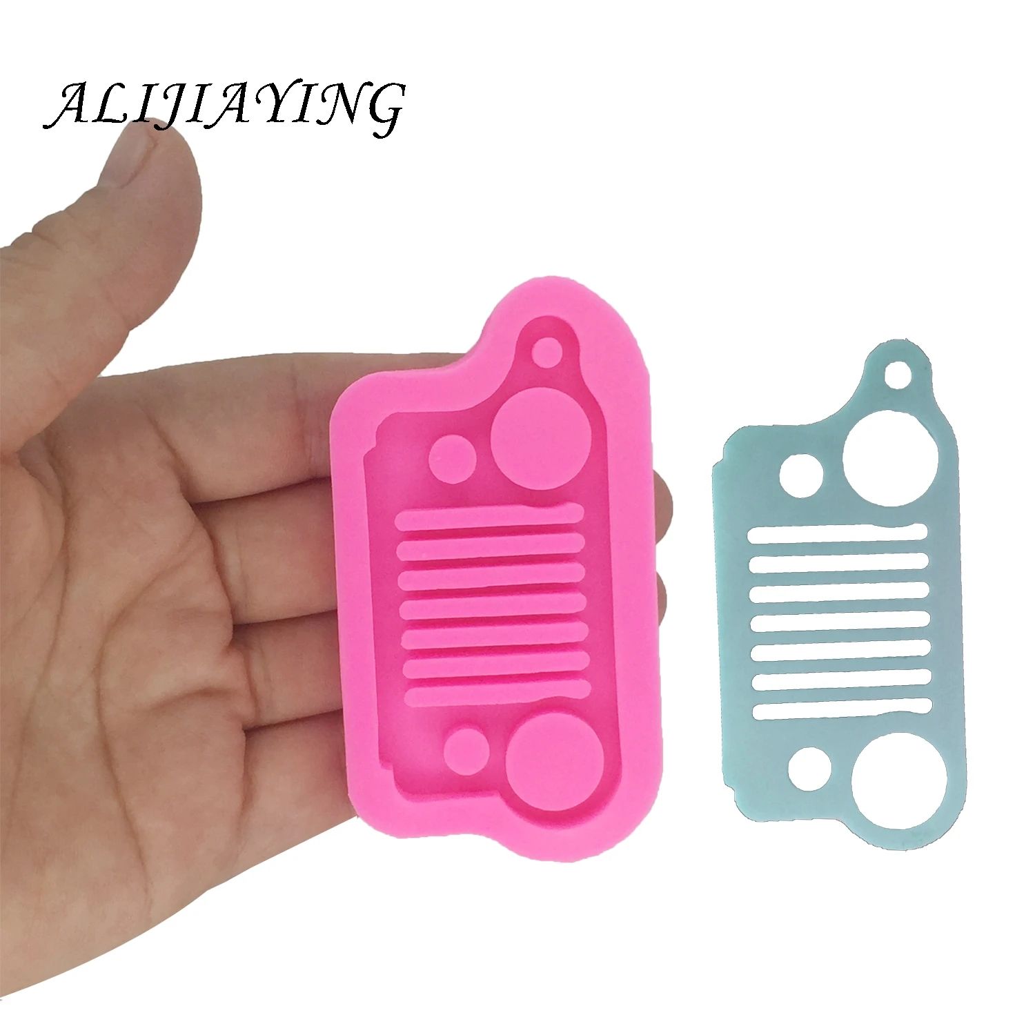 

DIY car stand grill shape silicone mold for key chains with hole Pendant resin jewelry epoxy molds 3D crafts tools DY0065
