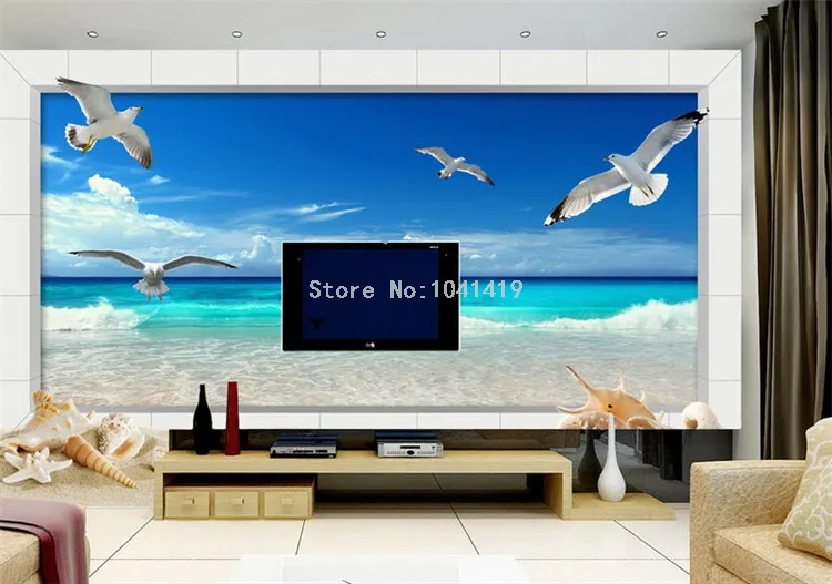 Papel де Parede 3D обои для настенной росписи HD красивый морской пейзаж природа фото обои Гостиная Спальня домашний декор