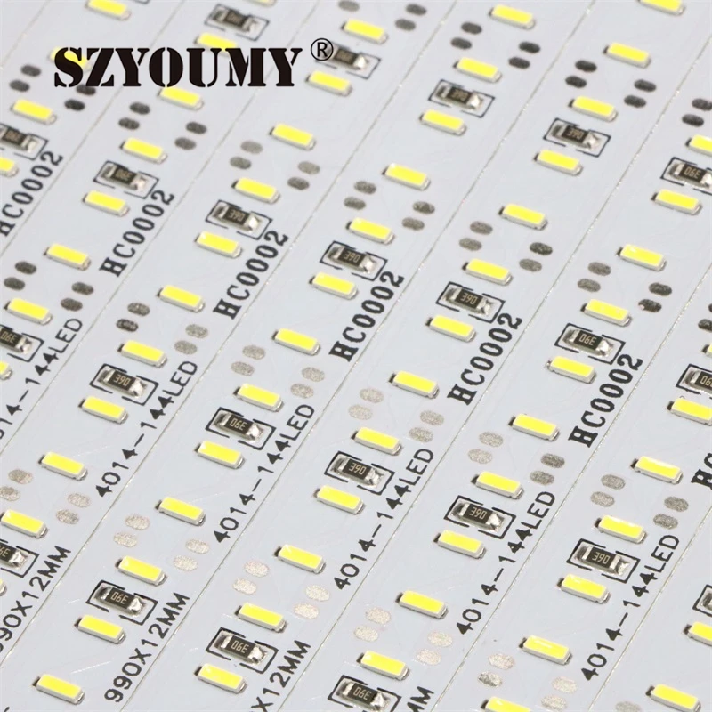 SZYOUMY SMD 4014 светодиодный полосы 300 м = 100 шт. DHL доставка светодиодный жесткая однорядные светодиодный 23 Вт жесткий полосы света 144 светодиодный