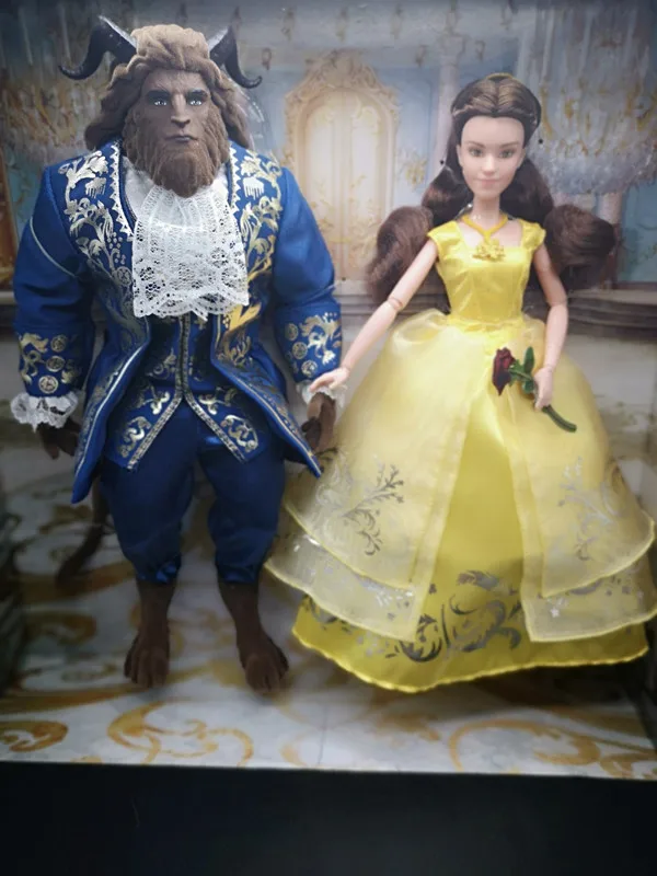 

Original beauty and the beast soft princess dolls princess and prince surprise wedding doll for girl Christmas gifts