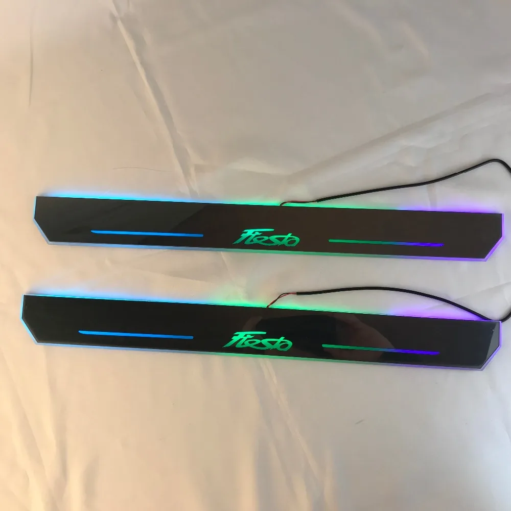 

led moving door scuff door sill plate for ford fiesta colorful changing dynamic door light flat overlays linings