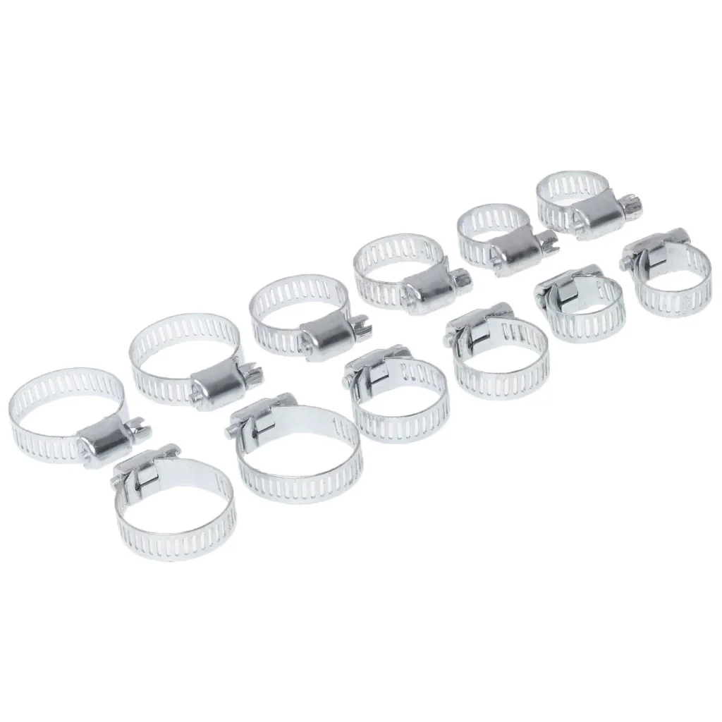 

2019 High Quality New 12 Pcs / Set Screw Band Hose Clamps Adjustable Fuel Line Worm Gear Clip Hardware
