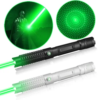 

Most Powerful 10 Miles 1W 520nm Portable Focusable Green Laser Pointer with Lock and Luxury Case (Black / Silver)