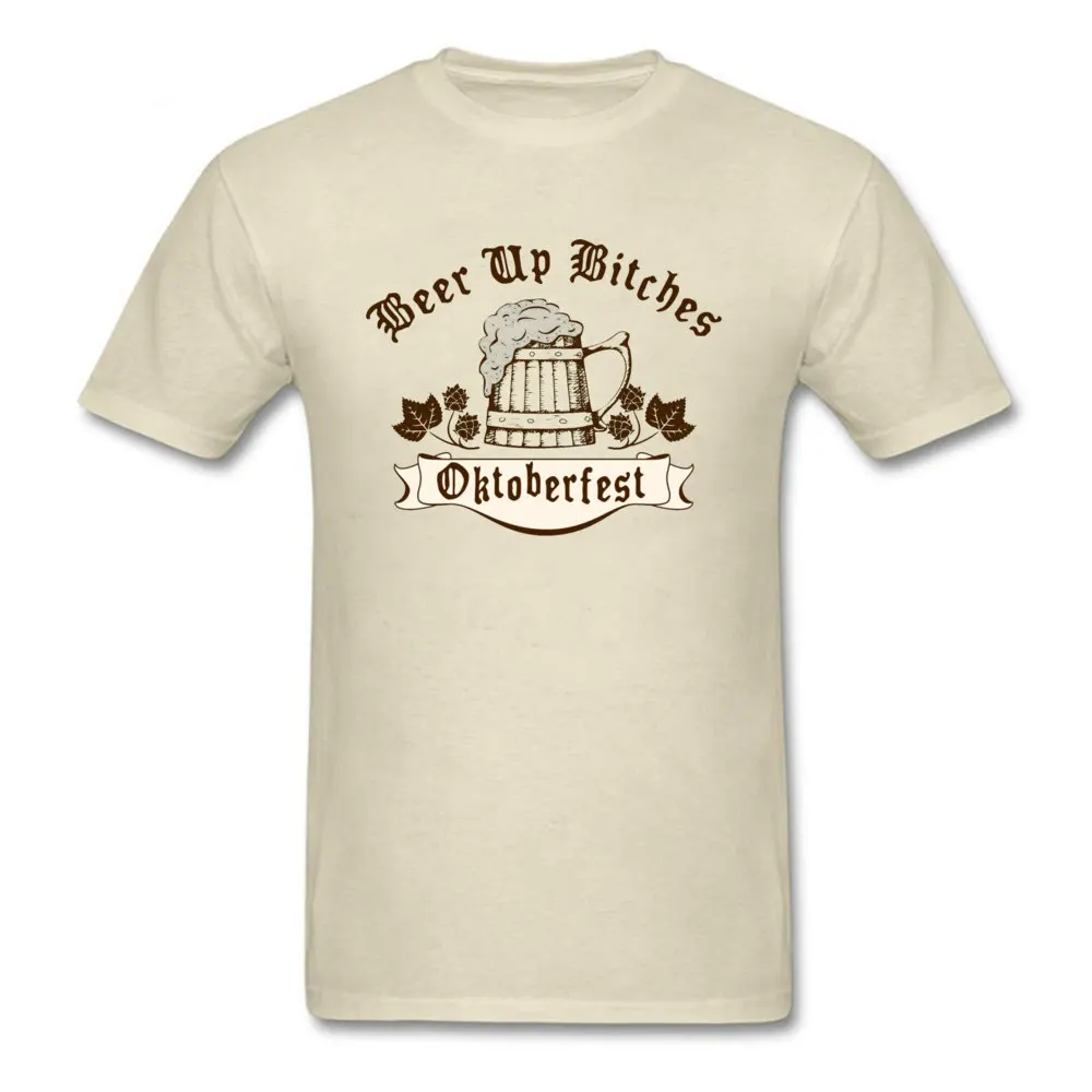 cosie T-shirts Fashion O Neck Oktoberfest Drink Up 5103 100% Cotton Men T Shirt Geek Short Sleeve Clothing Shirt Oktoberfest Drink Up 5103 beige
