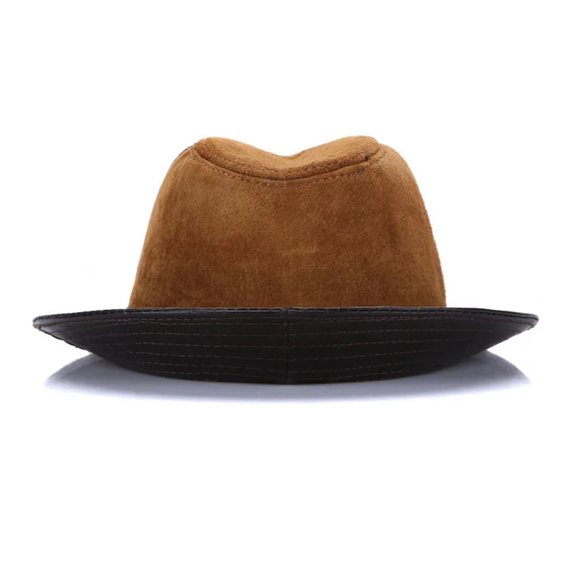 Зимние шапки Stetson Fedoras из натуральной кожи с широкими полями в британском стиле для мужчин/женщин, черные шляпы Gentman 56-58 см, джазовые хип-хоп шапки Gorras