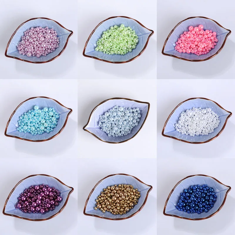 3/4/5/6/8/10/12mm 18 Colors Colorful Multicolor No holes Round Imitation Garment Pearl For Fashion Jewelry Making 10