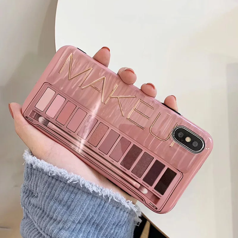 Remazy Модные женские чехлы с тенями для глаз iPhone 7 8 Plus X XS Max XR мягкие 6 6S Coque|Бамперы| |