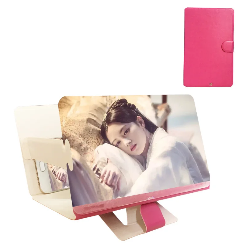 

8" Universal 3D mobile phone magnifier Glass Stand Bracket HD screen amplifier eye protection Foldable lazy phone Tablet holder