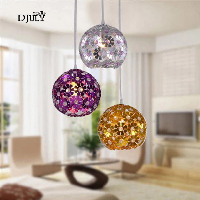 

art deco aluminum Plum blossom ball pendant lights for hotel dining room bar loft decor hanging lamp colored led light fixtures