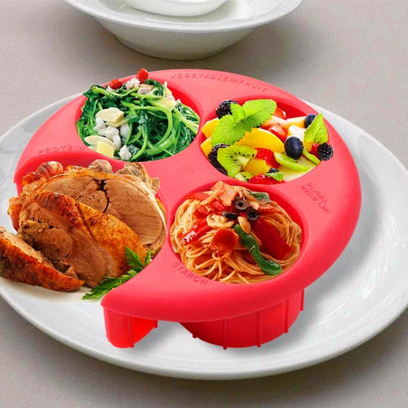 

1pcs Meal Measure Portion Control Cooking Tools With Kitchen Food Plate Labeled Vegetable Or Fruit Starch And Protein