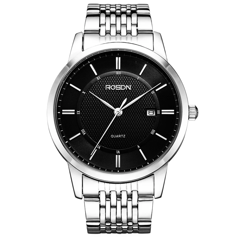 ROSDN 2016 Authentic Business Men Waterproof Diver Luminous Women Steel Multi Function Belt Steel Belt Day