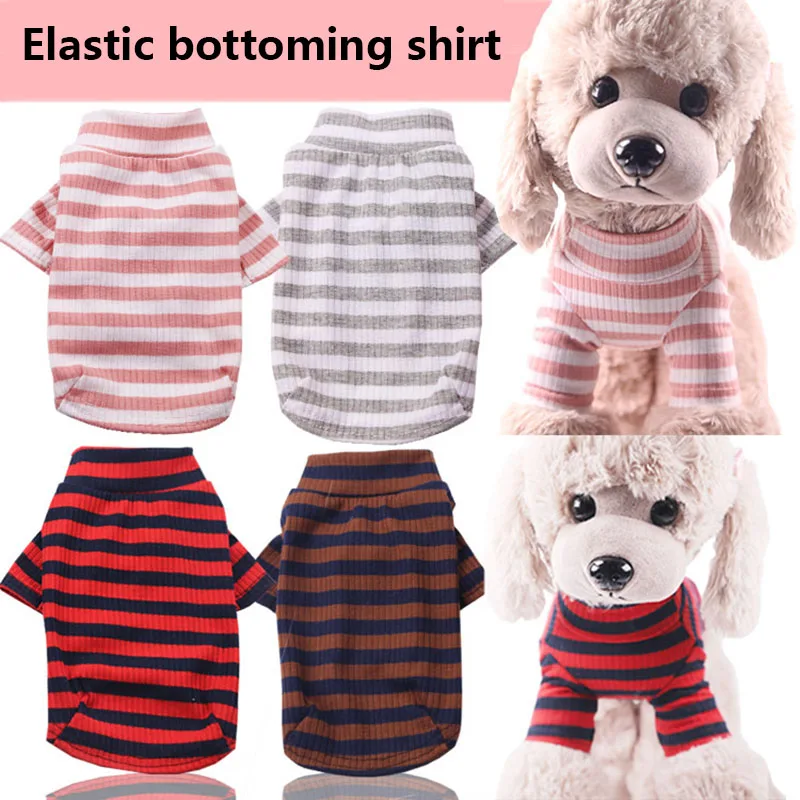 

Economical 1 Pcs Pet Dog Puppy Clothes Stripe Elastic Breathable Cute Soft Clothing Gift ds99