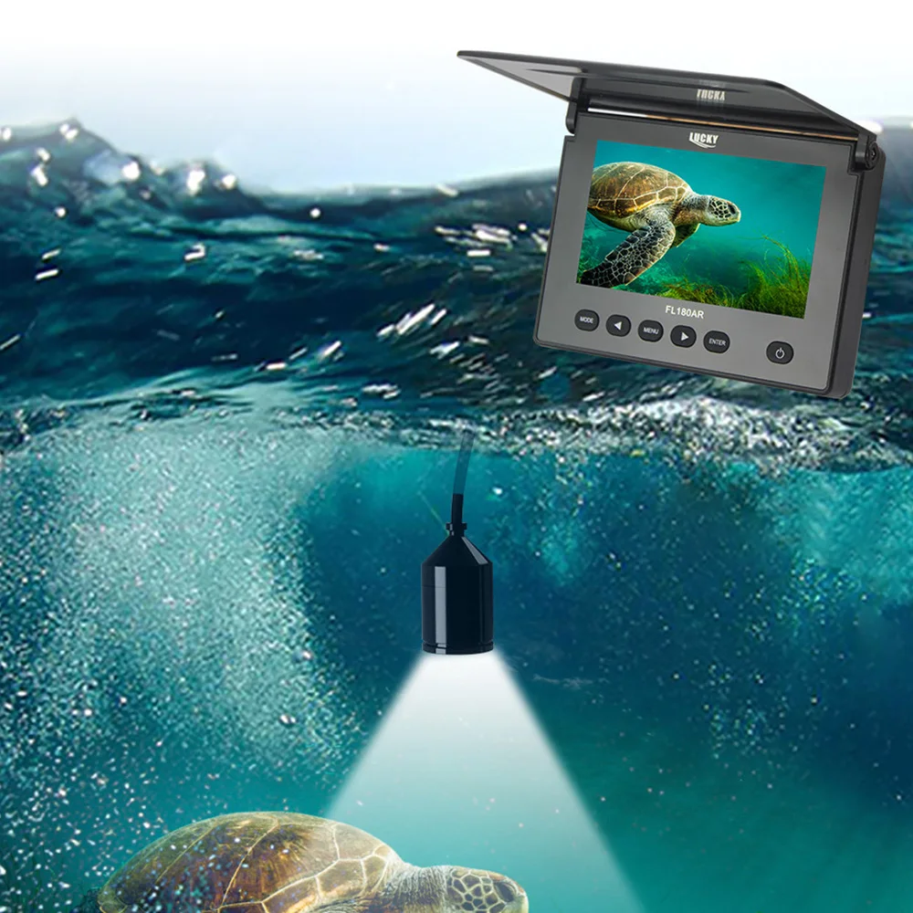 محظوظ FL180AR 1000TVL المحمولة تحت الماء الصيد كاميرا مع 20 m كابل 4.3 بوصة LCD 4000 mAh بطارية خفيفة الوزن صياد السمك
