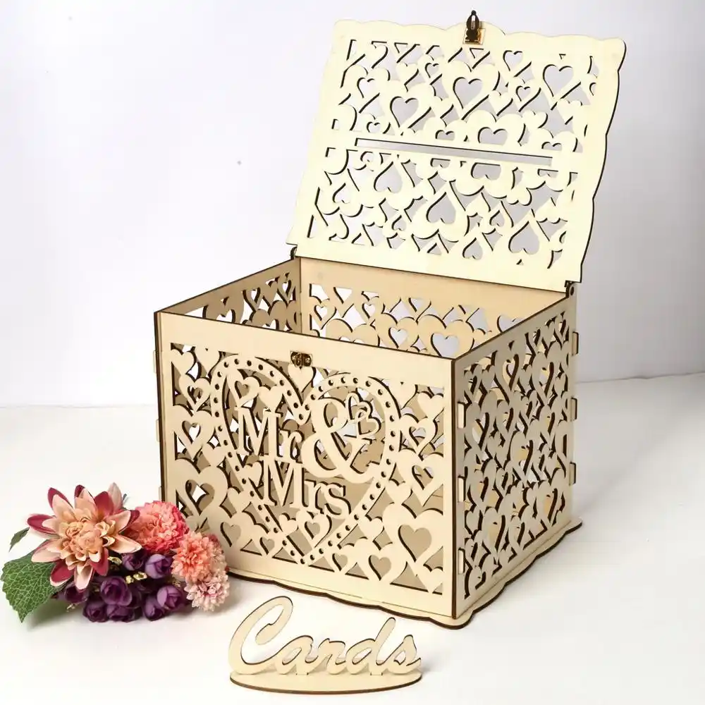 Diy Wood Wedding Post Box Card Box Rustic Wedding Wooden Card Box