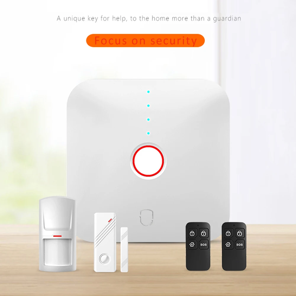 (1 kit) Smart WIFI kit For Home security Alarm support Apps control Wireless PIR Motion Door Contact sensor Anti Burglar System (1 kit) Smart WIFI kit For Home security Alarm support Apps control Wireless PIR Motion Door Contact sensor Anti Burglar System