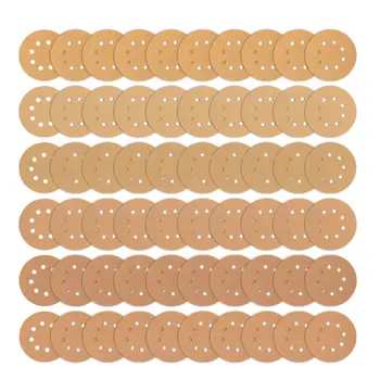 

MYLB-60 Pieces 8 Holes Sanding Discs 5 Inch Dustless Hook and Loop Sander Paper - 10 Each of 60 80 120 180 240 320 Grits