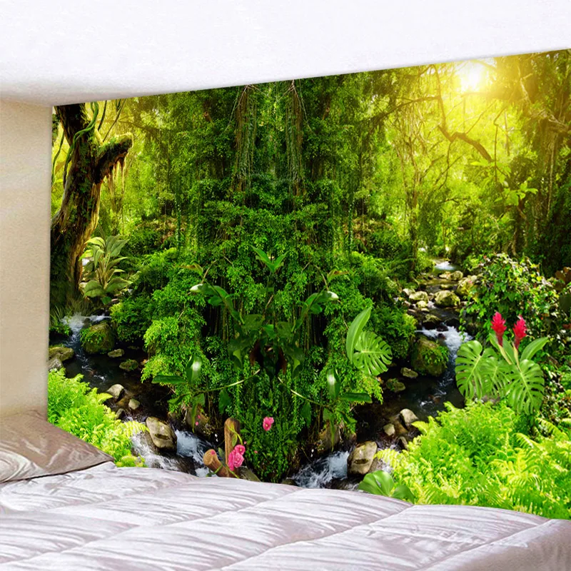 

Beautiful Forest Landscape Printed Large Wall Tapestry Cheap Hippie Wall Hanging Bohemian Wall Tapestries Mandala Wall Art Decor