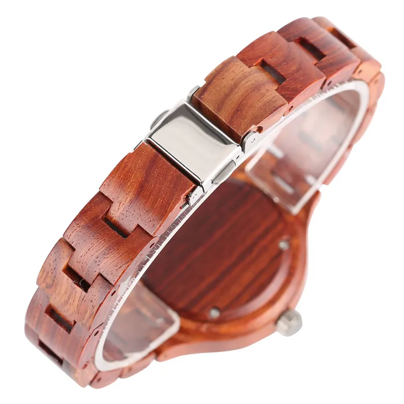 Bamboo Bangle Ladies Watches Full Red Sandalwood Novel Women Quartz Watch Fashion Creative Gift Bracelet Clasp 5