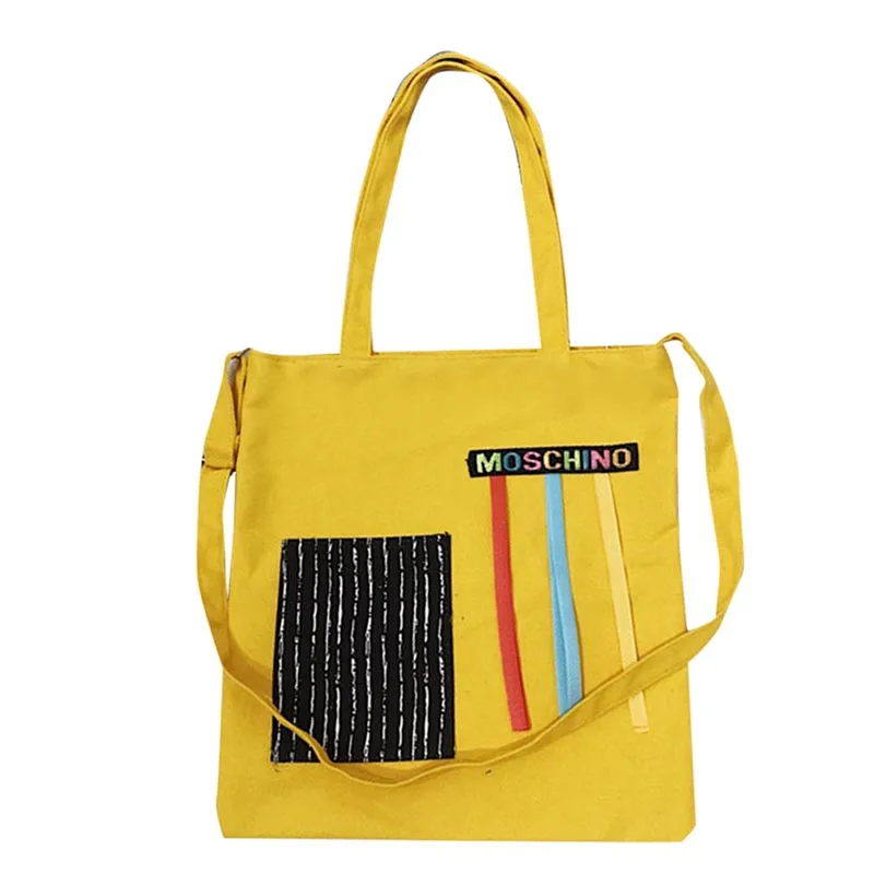 Повседневная Холщовая Сумка женская переносная сумка через плечо хозяйственная Сумка Многофункциональная многоразовая сумка для покупок - Цвет: Y