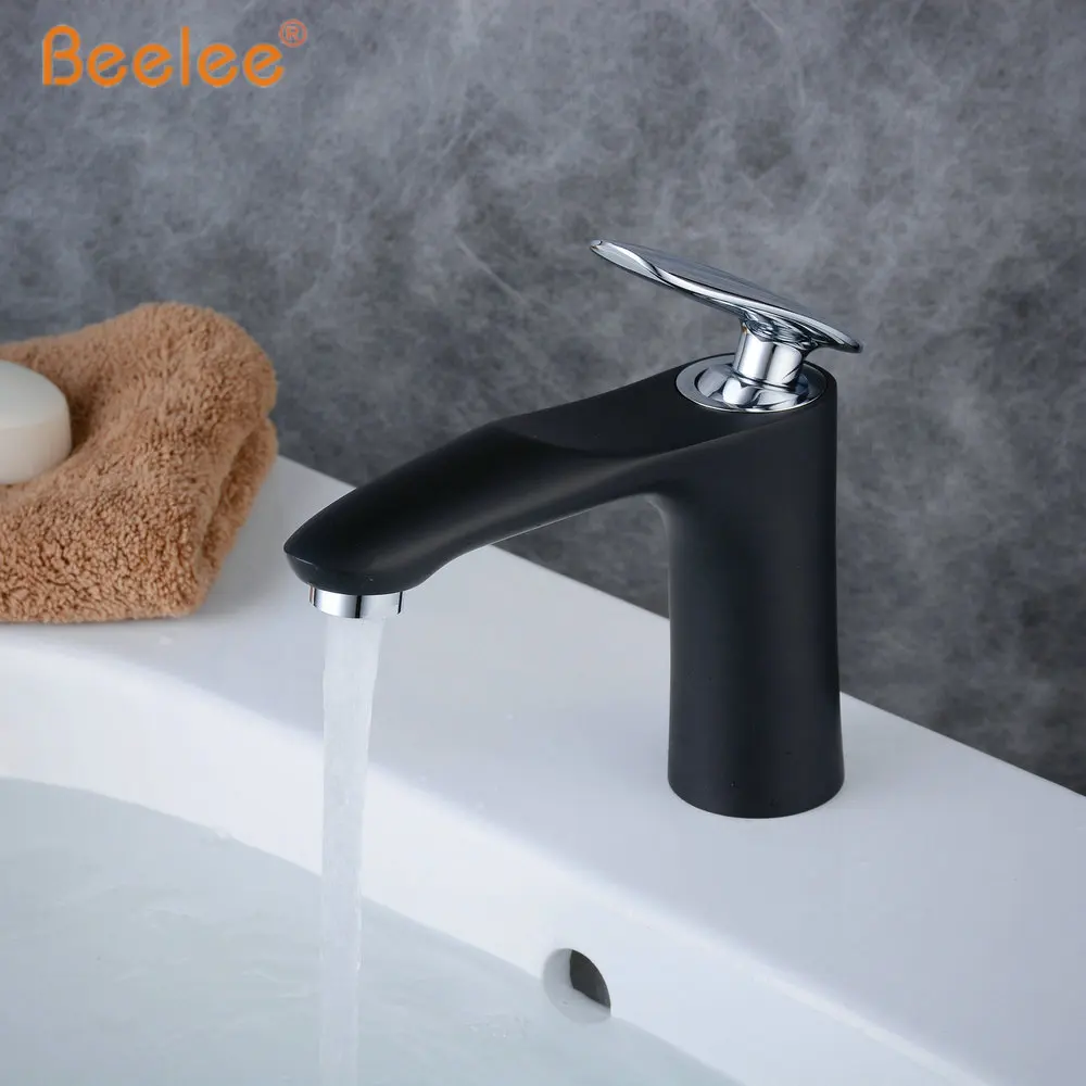 Beelee Single Hole Vessel Bathroom Faucet,Black