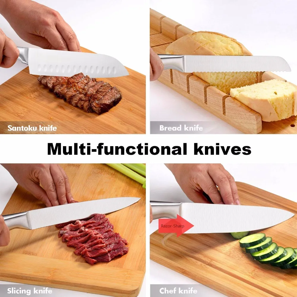 XYj нож из нержавеющей стали, держатель для кухонных ножей, точилка, штанга, инструмент для очистки овощей, Santoku, шеф-повара, нож для нарезки хлеба, аксессуары