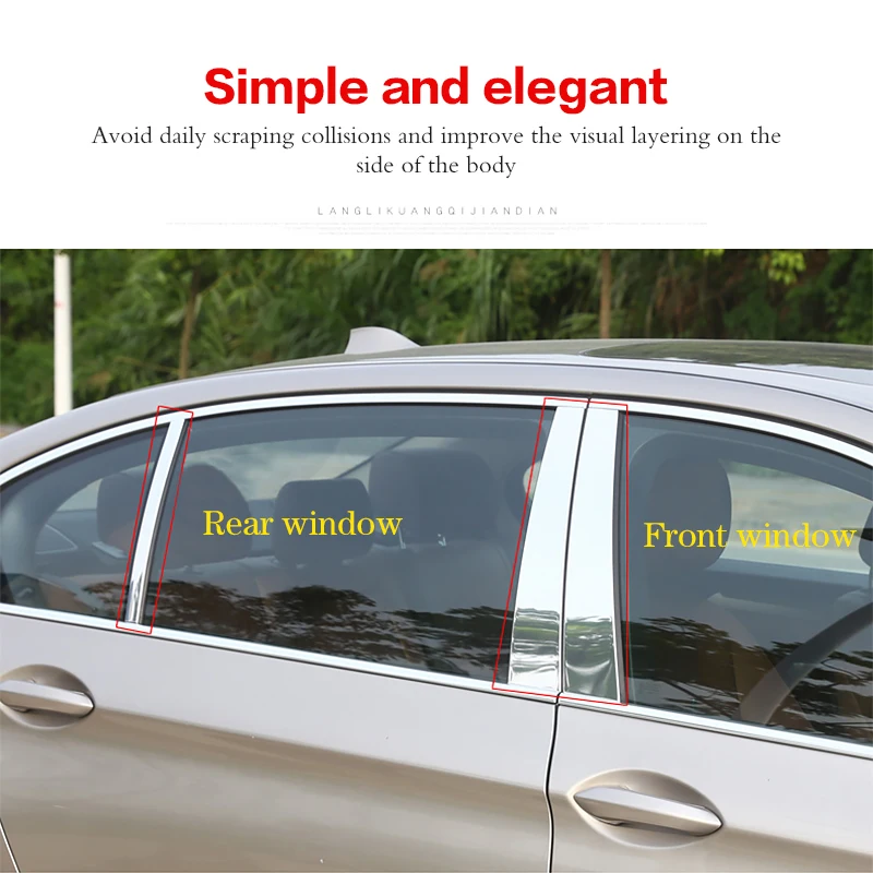 6pcs Aluminum alloy B C column stickers For G11