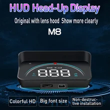 M8 автомобильный Hud OBD2 gps дисплей для всех транспортных средств Спидометр лобовое стекло проектор превышение скорости Предупреждение системы авто аксессуары