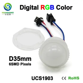 

magic rgb smart waterproof 35mm 6LED smd 5050 led module rgb pixel ucs1903 digital bulb lamp full color addressable light source