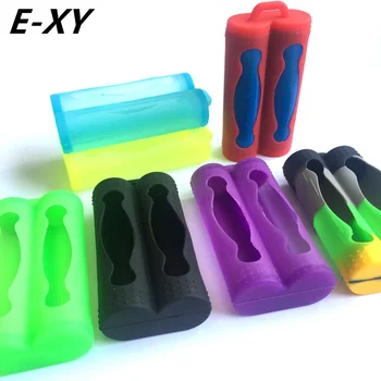 

E-XY 8pcs/lot 18650 Battery Silicone Cases Protective Covers Colorful Soft Rubber Skin for 2 pcs 18650 Battery