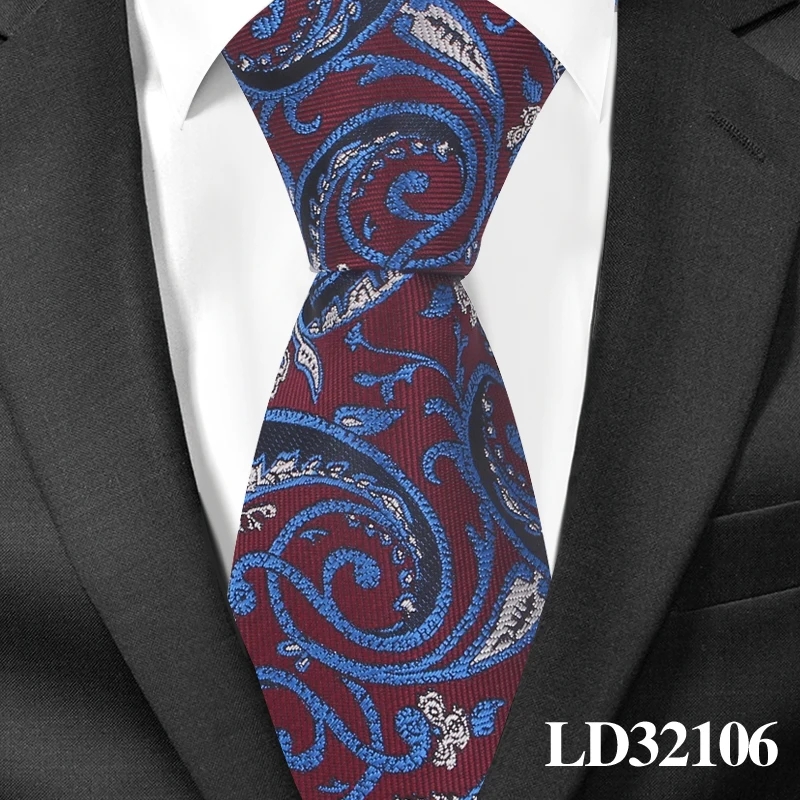 Жаккардовый галстук для мужчин, полиэстеровый цветочный галстук для шеи, деловые свадебные костюмы, 7 см. Узкие галстуки, тонкий мужской галстук для взрослых Gravatas - Цвет: LD32106