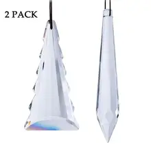 Кристалл H& D, Ловец Солнца, большое дерево в форме сосульки, каплевидные призмы, Радужный кристалл фэн-шуй, подвесной кулон, Декор для дома и сада, упаковка из 2 предметов