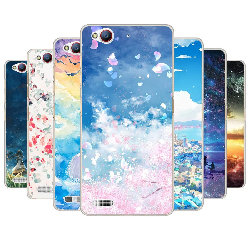 Gumei Silicone Phone Case For ZTE Nubia MY Prague NX513J Back Cover Fashion Blue Sky Cartoon Soft TPU Bag Dusk Print |