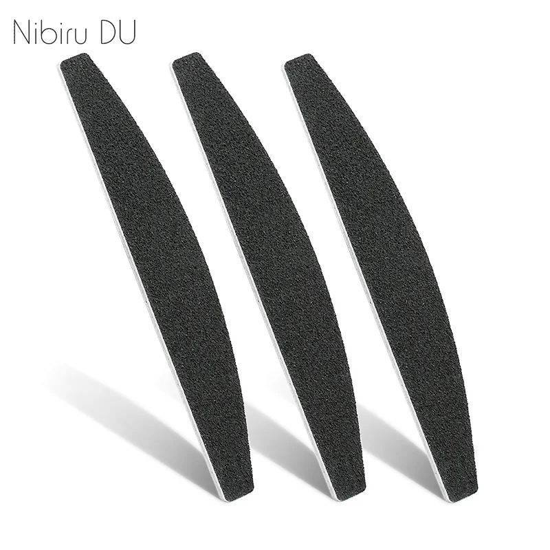 

5 pcs/lot Professional Nail File 100/180 Sandpaper Double Side Sanding Buffer Black For UV Gel Polish Nails Files Manicure Tool