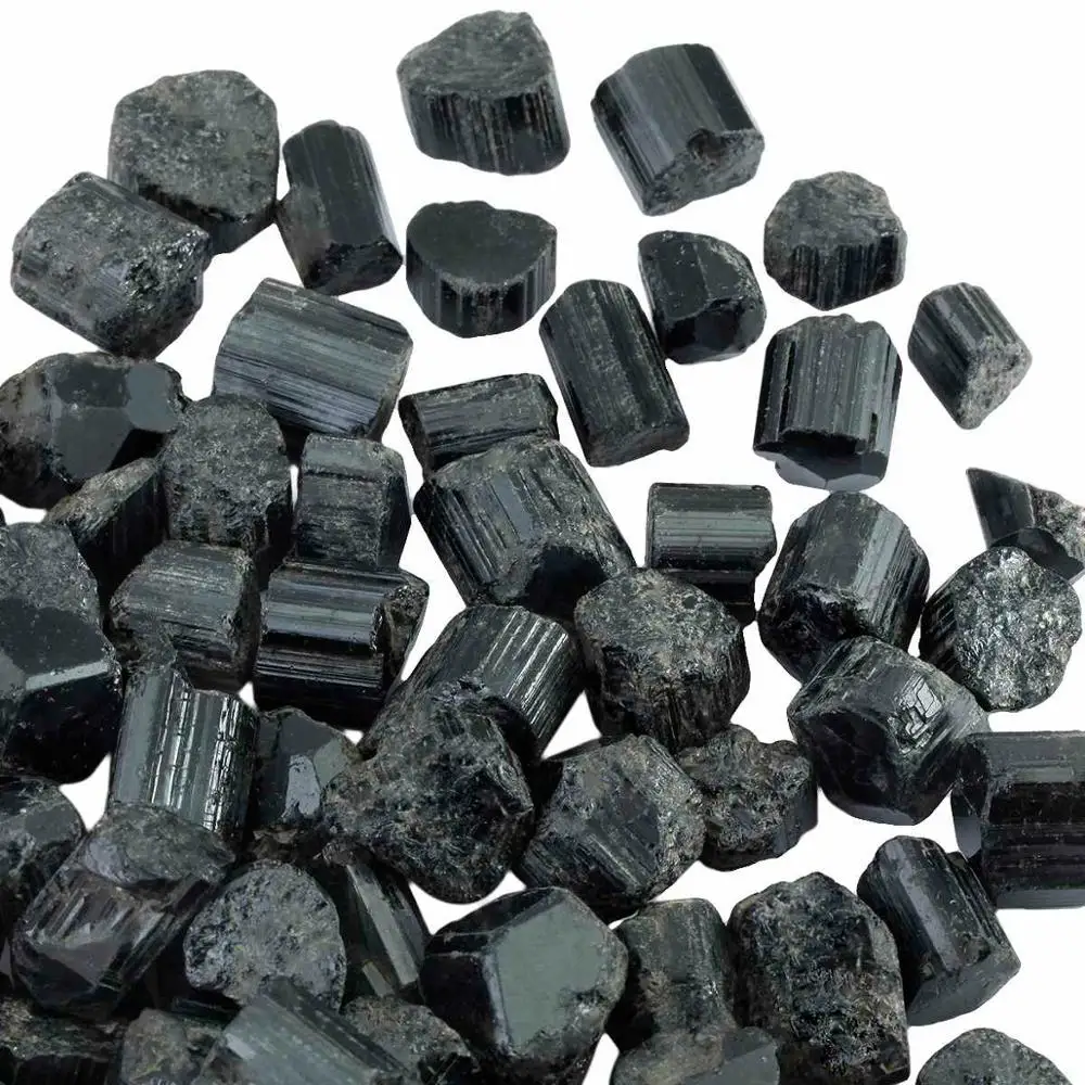 TUMBEELLUW 1lb(460 г) натуральный кристалл кварца необработанный камень, необработанные камни неправильной формы для кабирования, кувырки, резки, лапидария - Цвет: Black Tourmaline