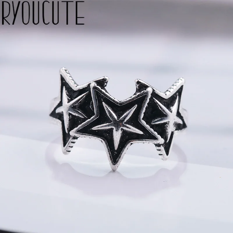

Romantic Style 925 Sterling Silver Star Finger Rings for Women Fashion Adjustable Antique Rings joyas de plata Ladies Gifts
