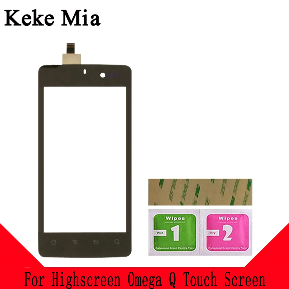 Keke Миа 4," сенсорный экран дигитайзер для высокого экрана Омега Q Сенсорная панель Сенсорный экран сенсор Переднее стекло Бесплатный клей+ салфетки