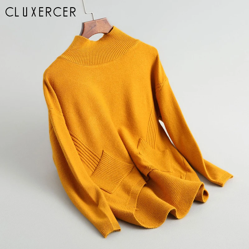 

2018 Winter Women Sweater Long sleeve Knitted Pullovers High Elasitic Women Turtleneck Jumper Casual korean style Sweater Tops