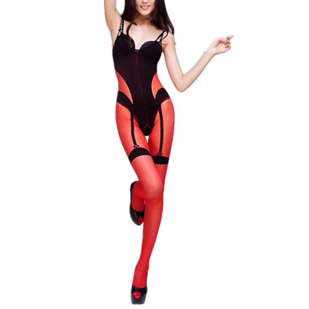 Women Crotchless Sheer Bodystocking Full Body Shiny Pantyhose Open Crotch High Elastic Tights Stocking sexy lingerie
